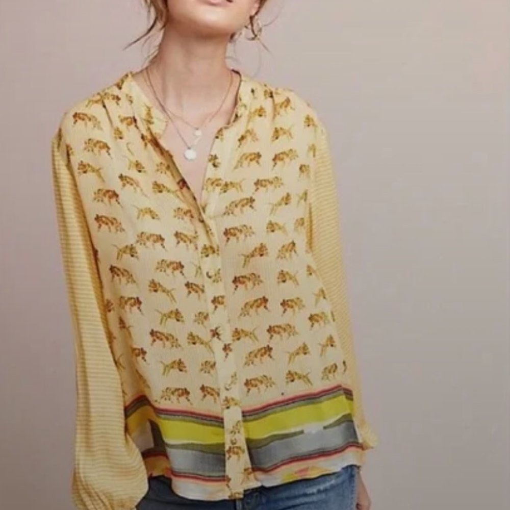 Anthropologie Conditions Apply Tiger Shirt - Size 1X